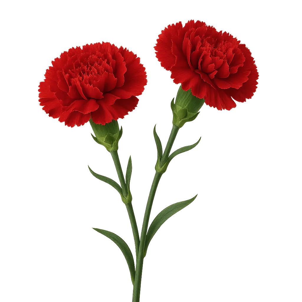Two red carnation