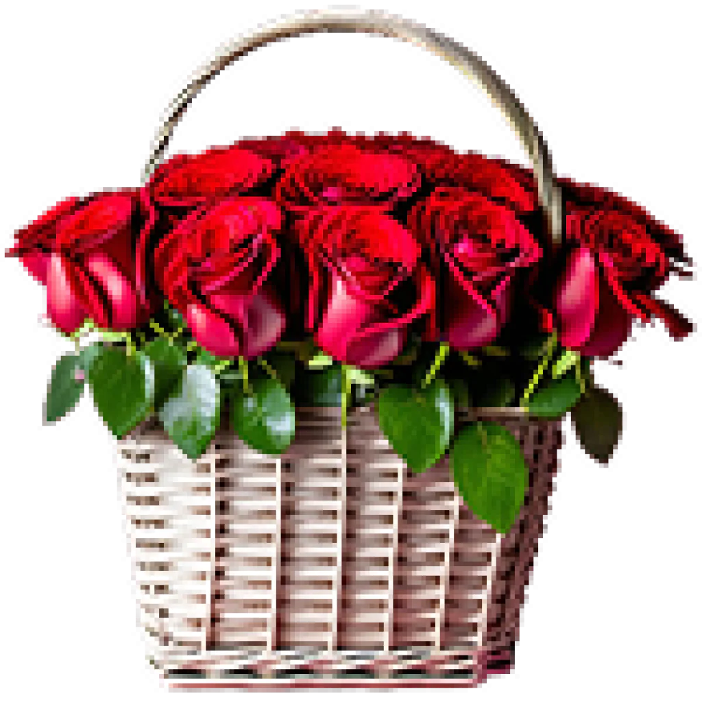 Basket of Red Roses